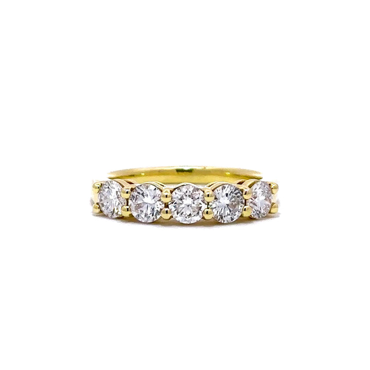 5 Stone Ring - 14k Yellow Gold Shared Prong Ring 1.28ct #10719