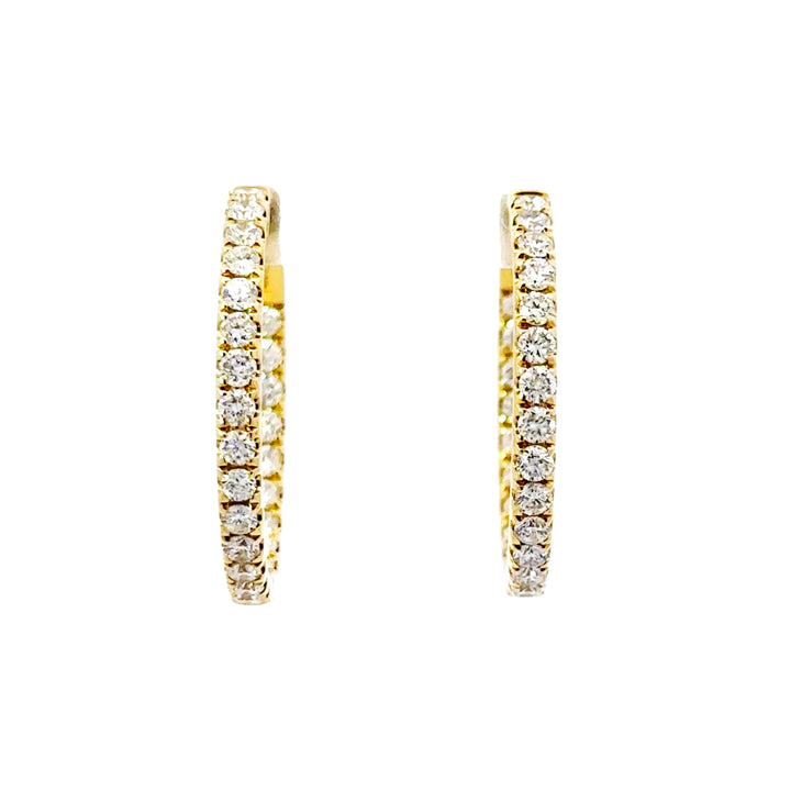 Hoop Earrings (Round) - 14k Yellow Gold 1.90ct #10726