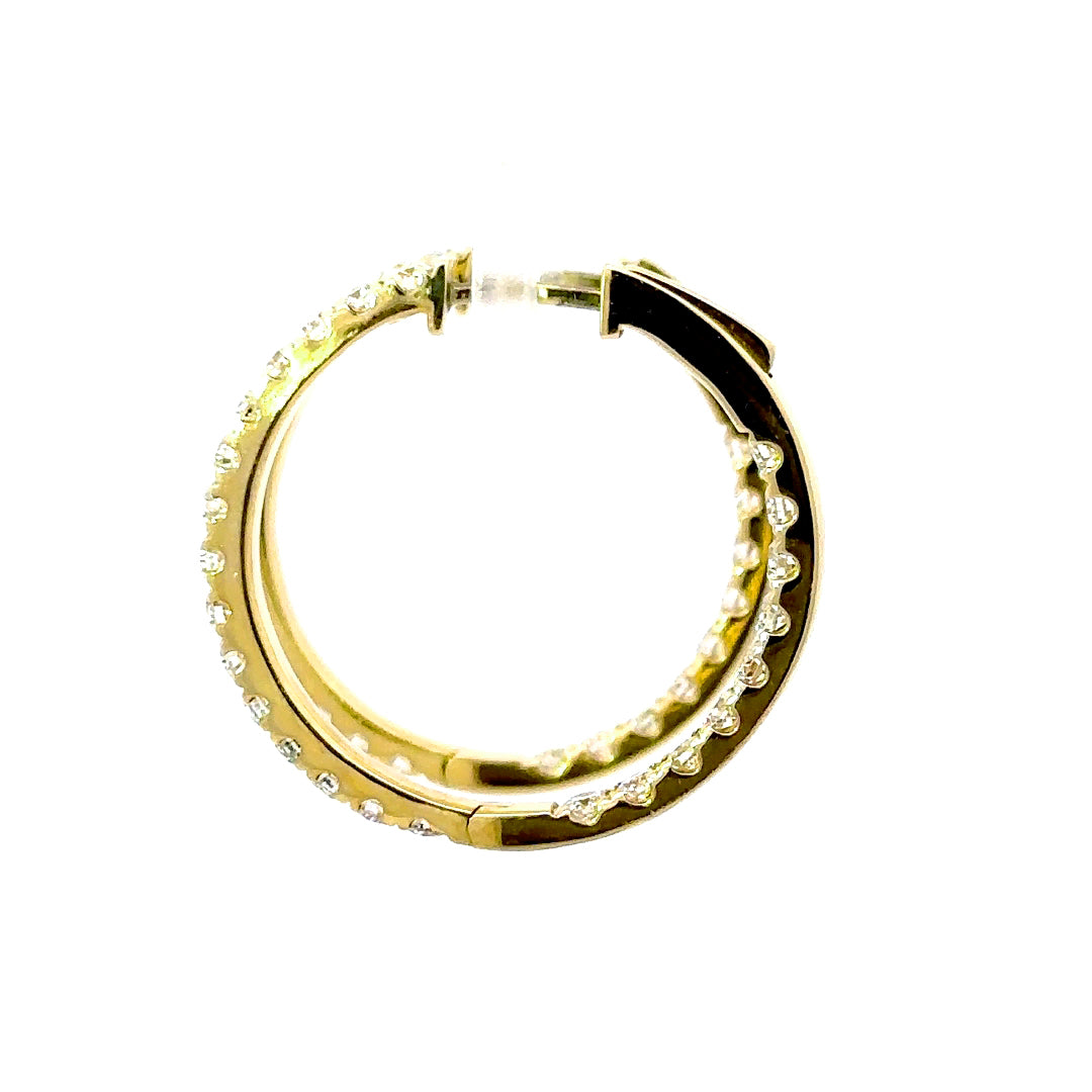 Hoop Earrings (Round) - 14k Yellow Gold 1.90ct #10726