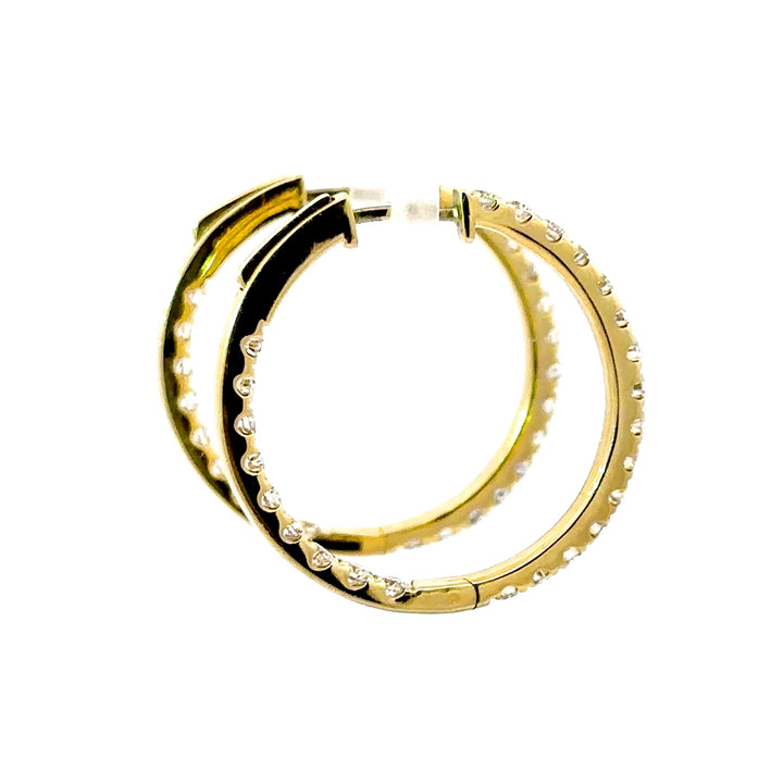 Hoop Earrings (Round) - 14k Yellow Gold 1.90ct #10726