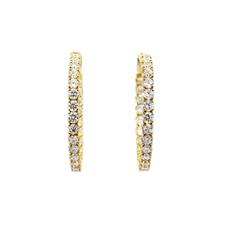 Hoop Earrings (Round) - 14k Yellow Gold 3.82ct #10809