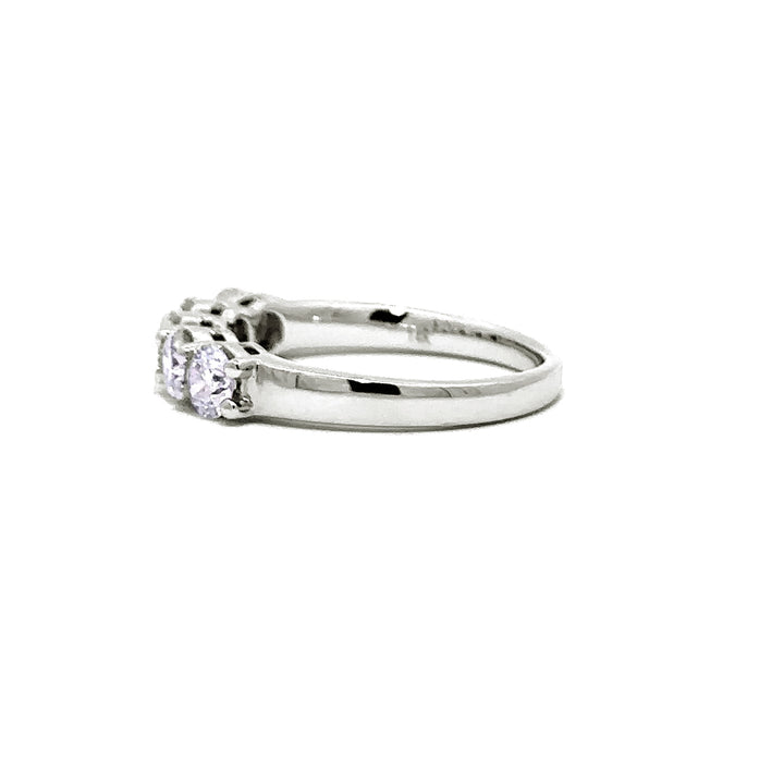 5 Stone Ring - 14k White Gold Shared Prong Ring 1.16ct #10815