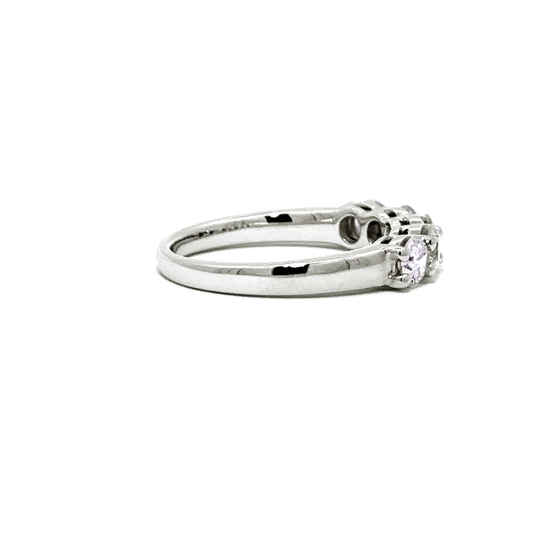 5 Stone Ring - 14k White Gold Shared Prong Ring 1.16ct #10815