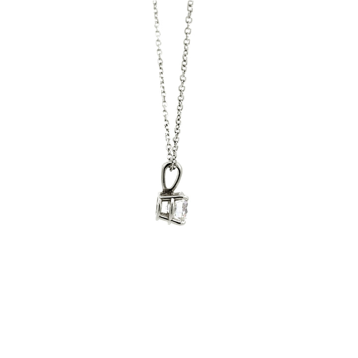 Solitaire Necklace - 14k White Gold 1.00ct #10914