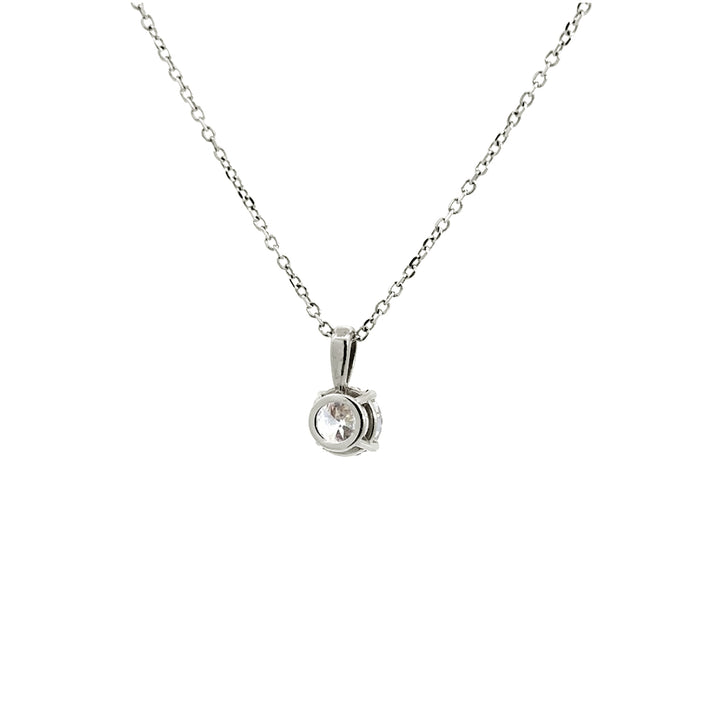 Solitaire Necklace - 14k White Gold 1.00ct #10914