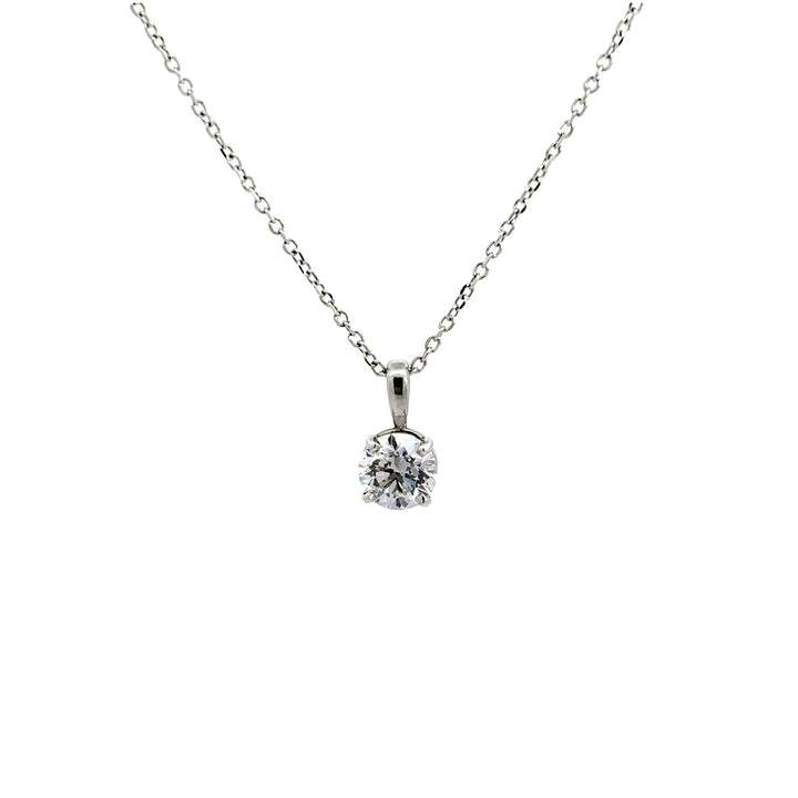 Solitaire Necklace - 14k White Gold 1.00ct #10914