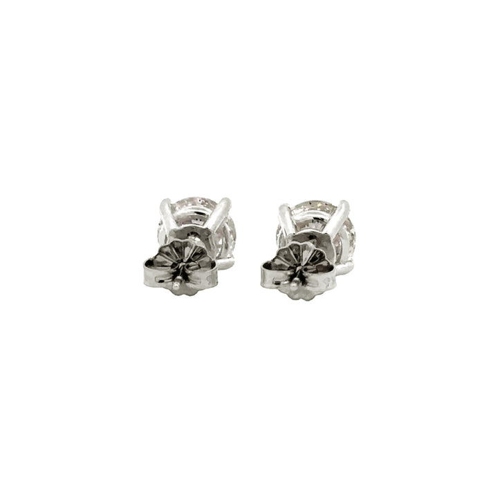 Solitaire Earrings - 14k White Gold 3.04ct #11799