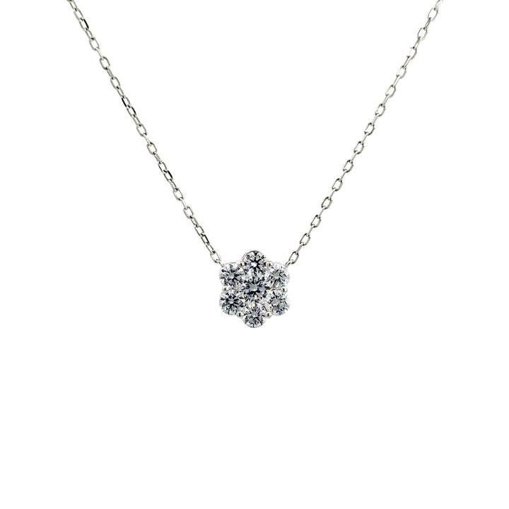 Flower Necklace - 14k White Gold 1.00ct #10935