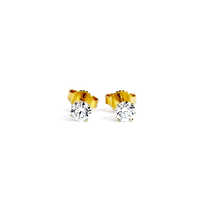 Solitaire Earrings - 14k Yellow Gold 0.30ctw #11916