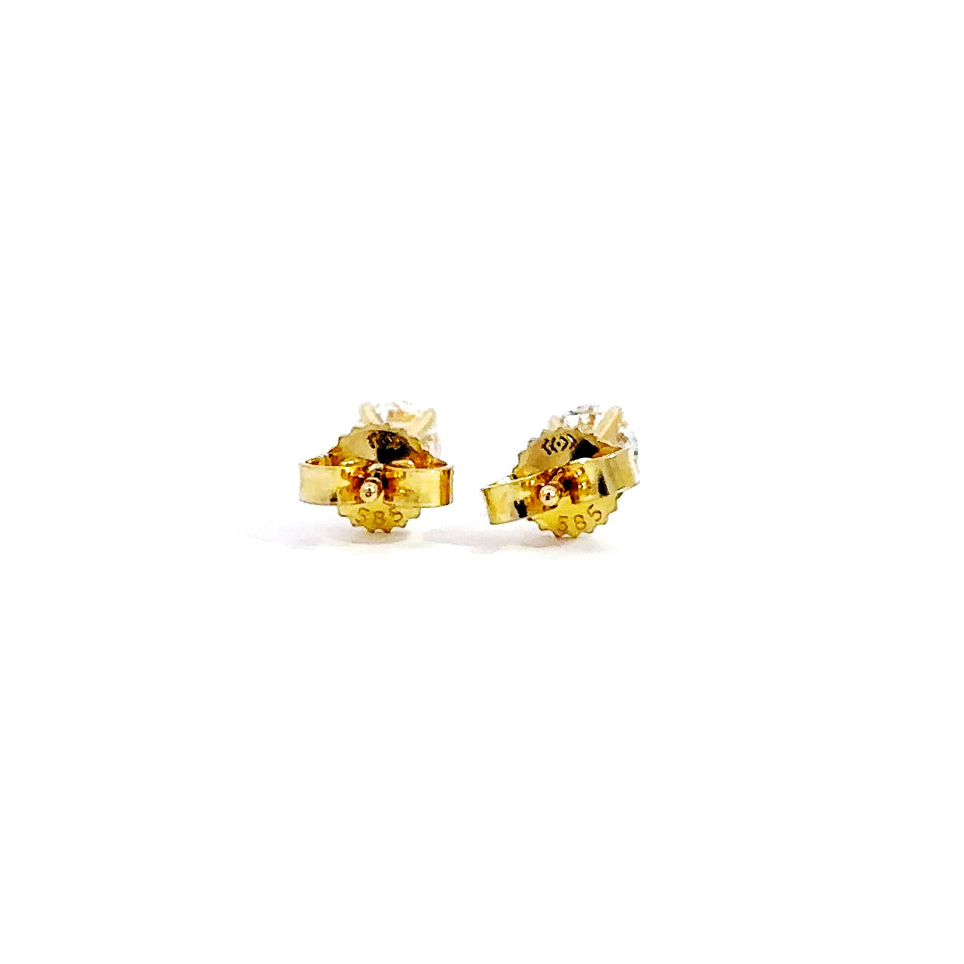 Solitaire Earrings - 14k Yellow Gold 0.30ctw #11916