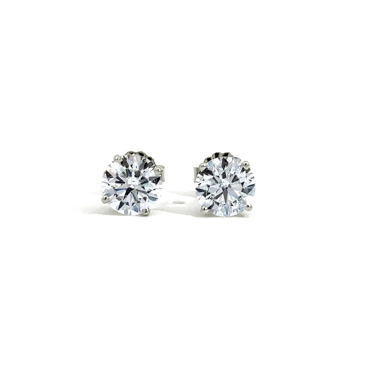 Solitaire Earrings - 14k White Gold 2.11ct #11798