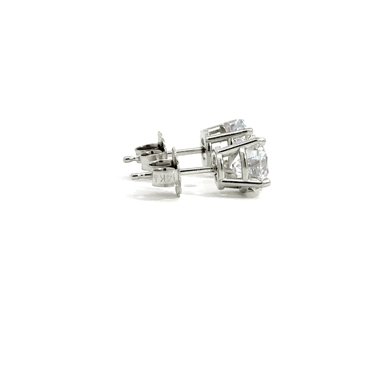 Solitaire Earrings - 14k White Gold 2.11ct #11798