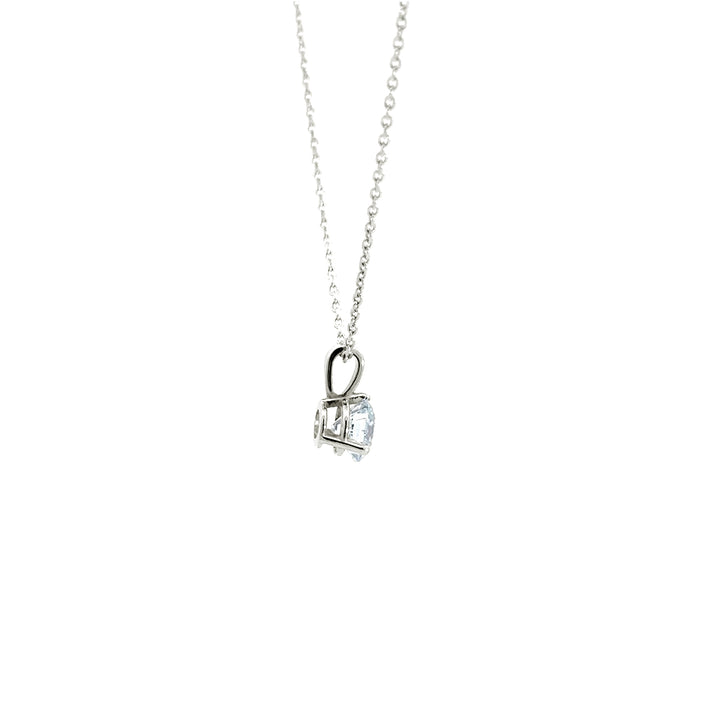 Solitaire Necklace - 14k White Gold 0.85ct #11173