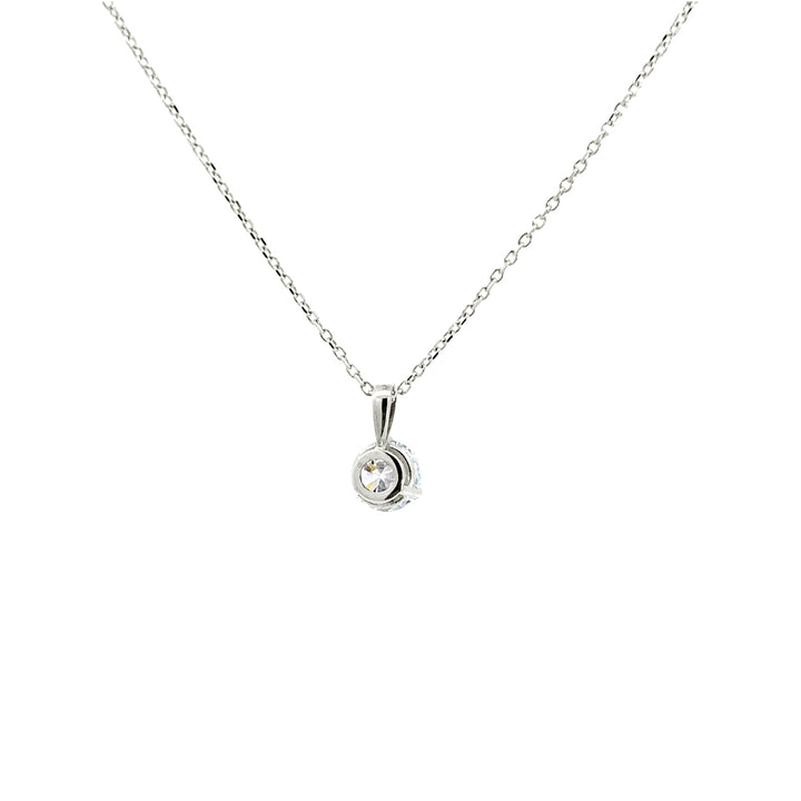 Solitaire Necklace - 14k White Gold 0.85ct #11173