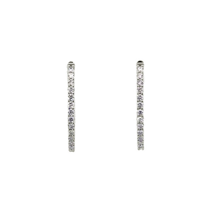 Hoop Earrings (Oval) - 10k White Gold 0.75ct #11218