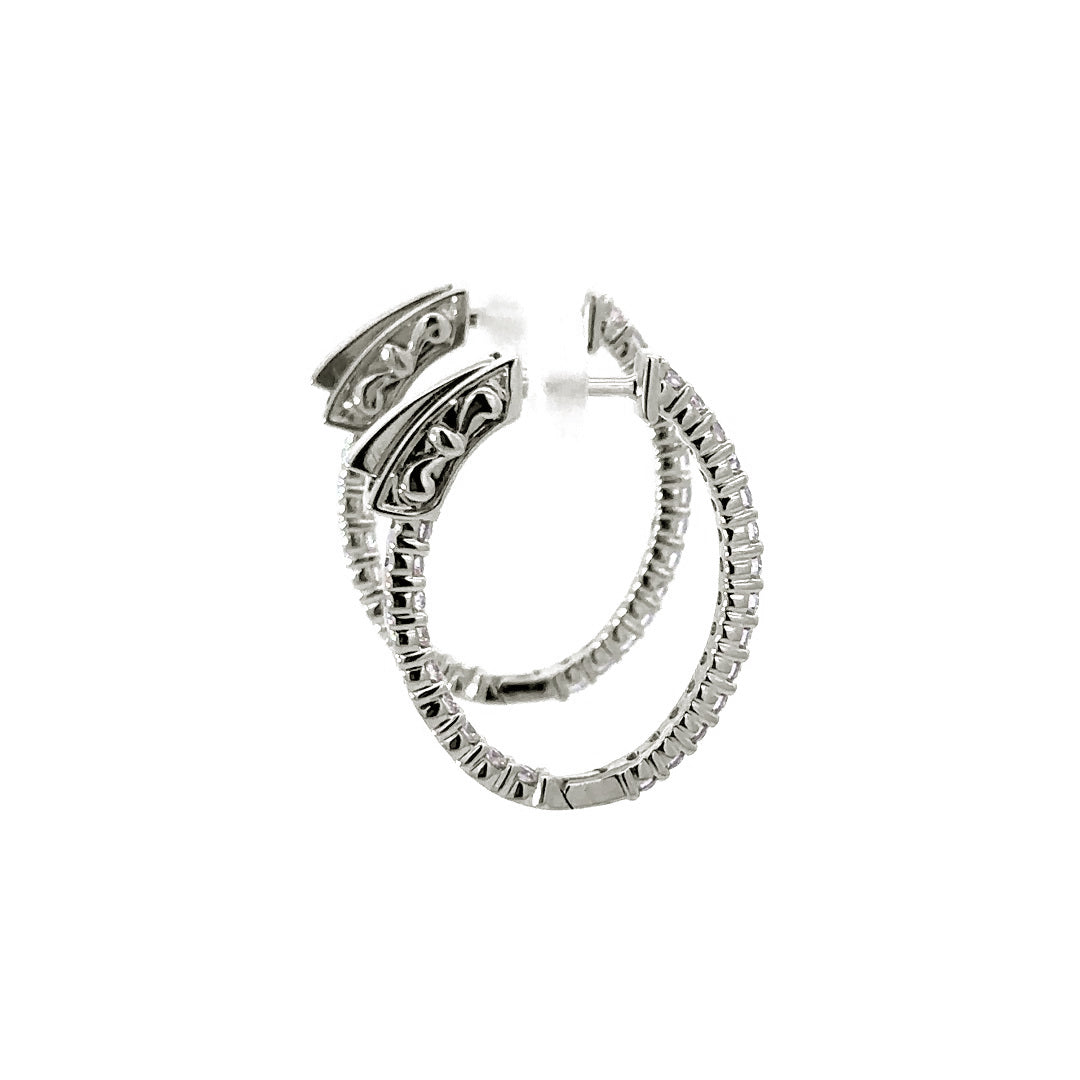 Hoop Earrings (Oval) - 10k White Gold 0.75ct #11218