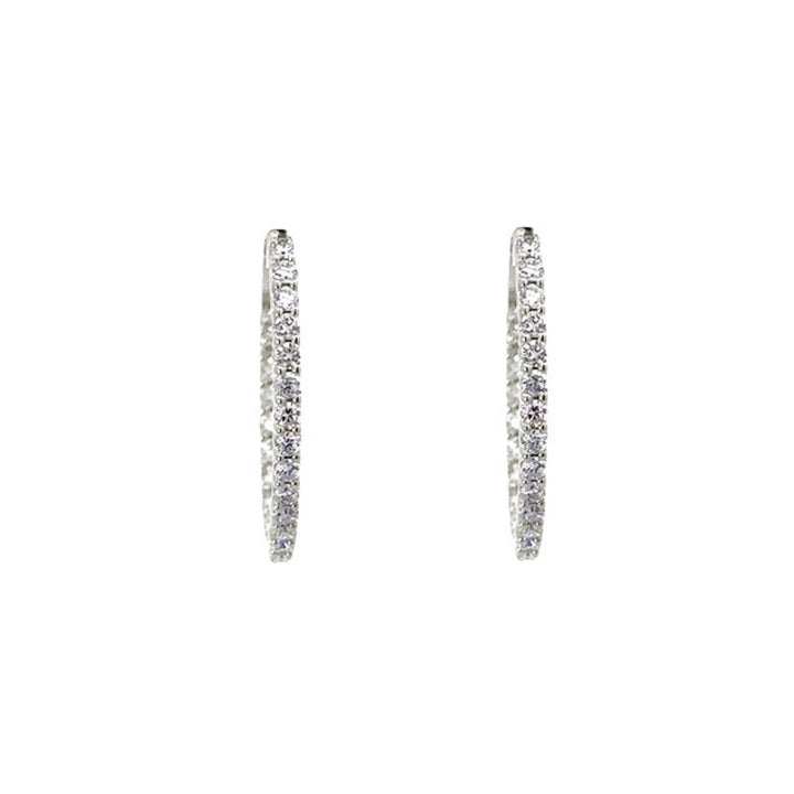 Hoop Earrings (Oval) - 10k White Gold 1.00ct #11219