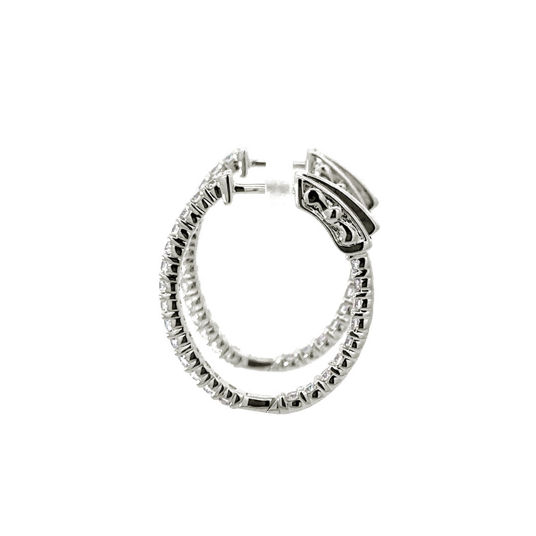 Hoop Earrings (Oval) - 10k White Gold 1.00ct #11219