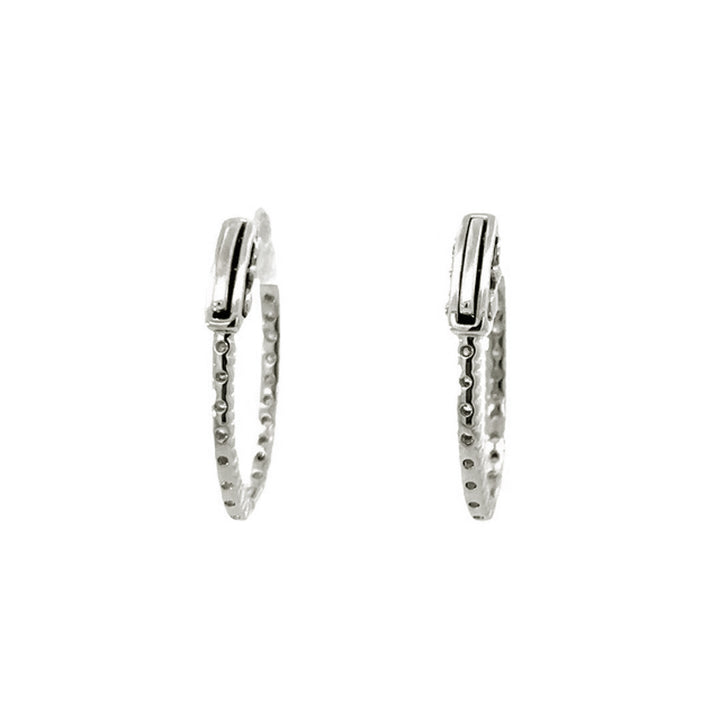 Hoop Earrings (Oval) - 10k White Gold 1.00ct #11219