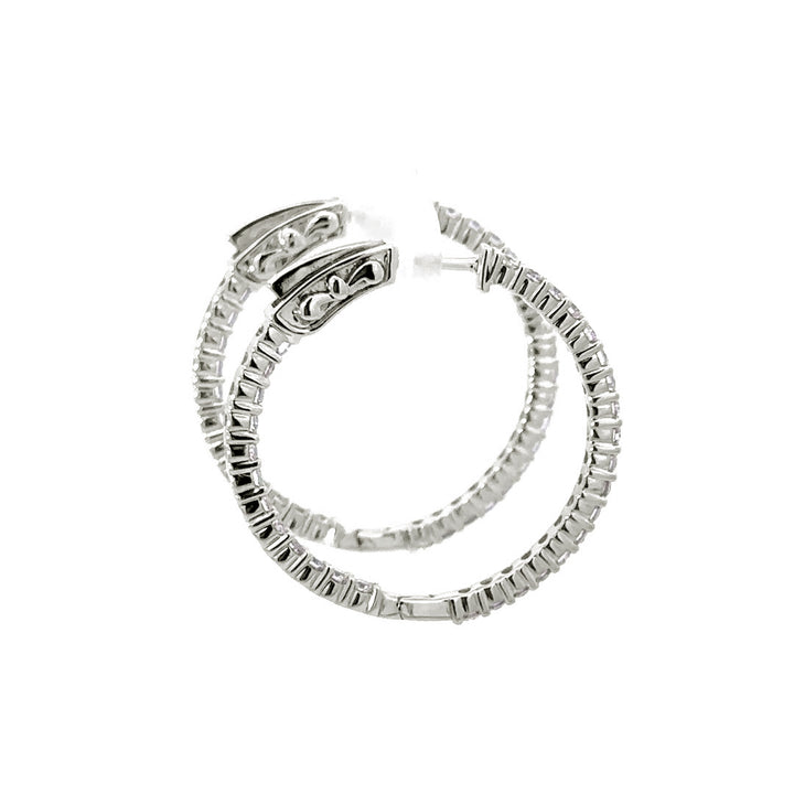 Hoop Earrings (Round) - 10k White Gold 1.50ct #11223