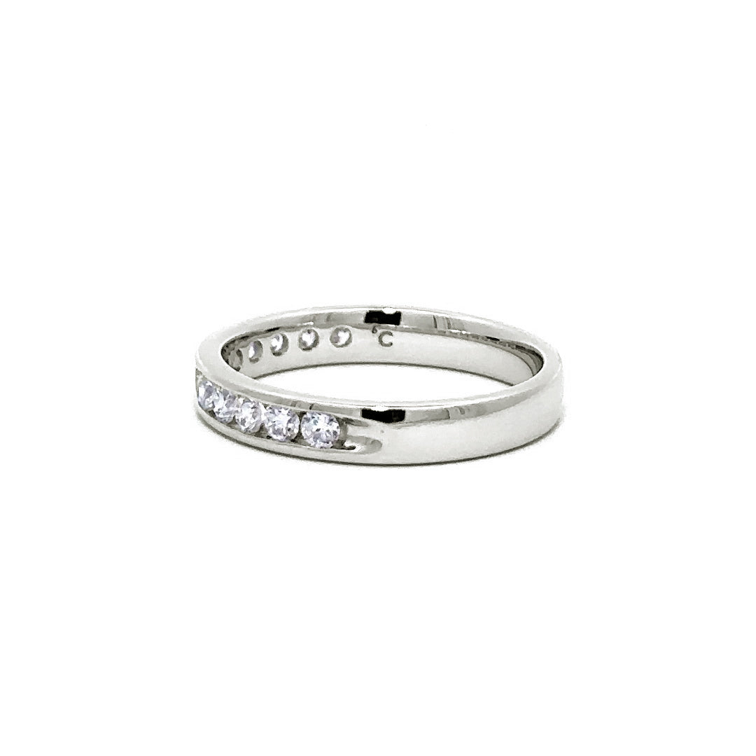 Channel Set Ring - 14k White Gold 0.50ct #11241