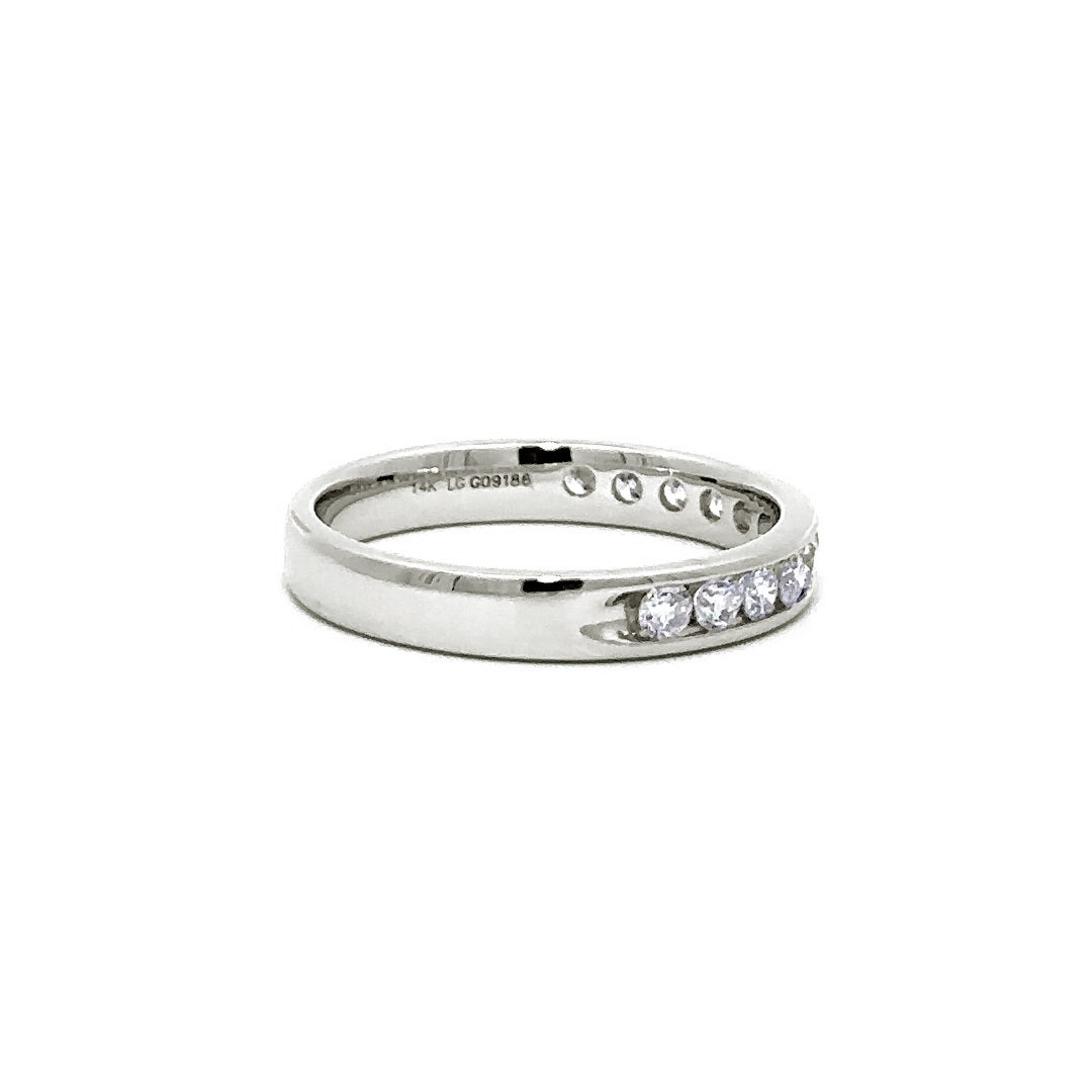 Channel Set Ring - 14k White Gold 0.50ct #11241