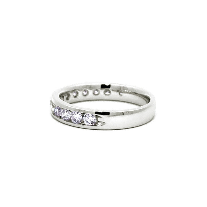 Channel Set Ring - 14k White Gold 0.75ct #11242