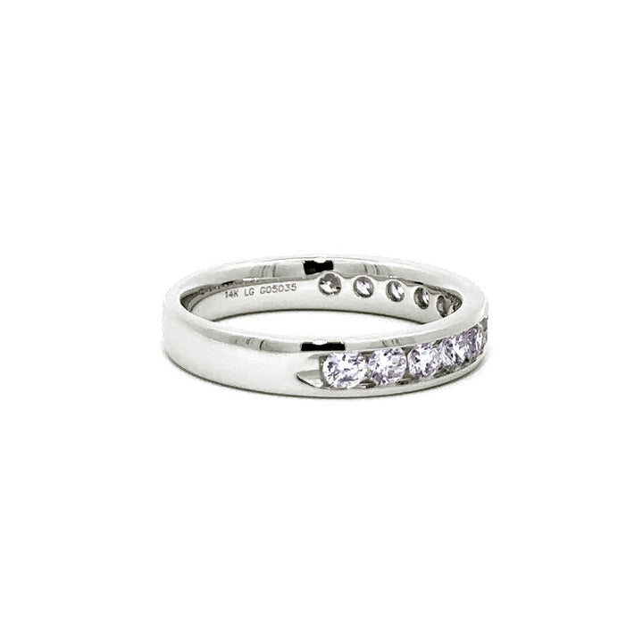 Channel Set Ring - 14k White Gold 0.75ct #11242