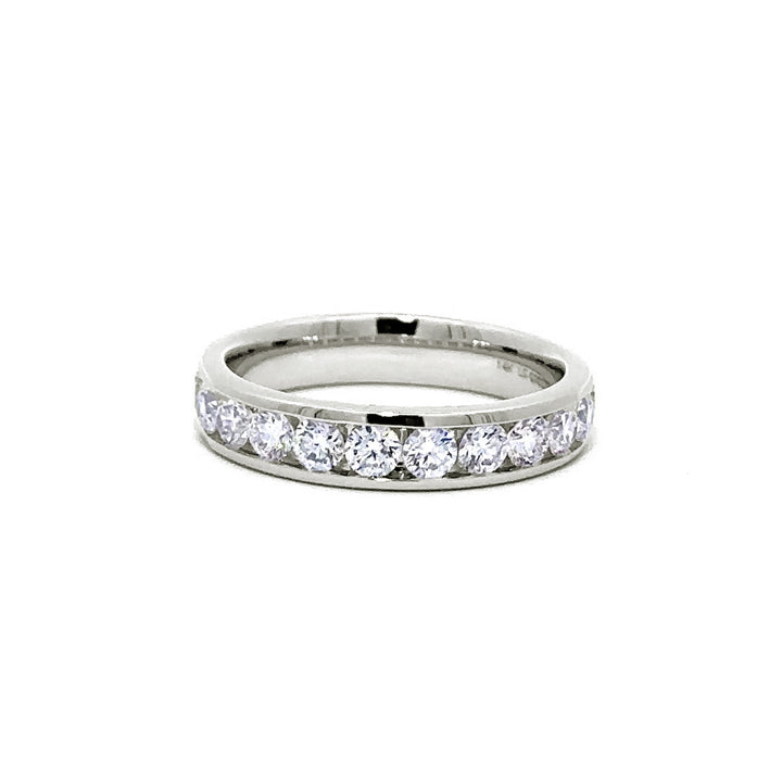 Channel Set Ring - 14k White Gold 1.00ct #11243