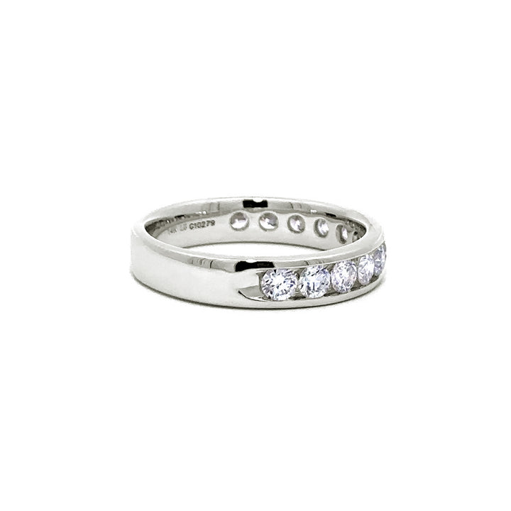 Channel Set Ring - 14k White Gold 1.00ct #11243