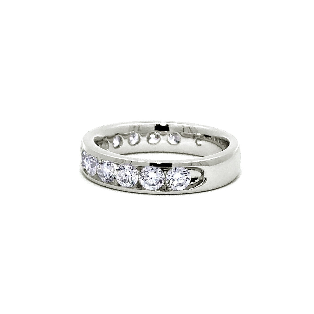 Channel Set Ring - 14k White Gold 1.50ct #11244