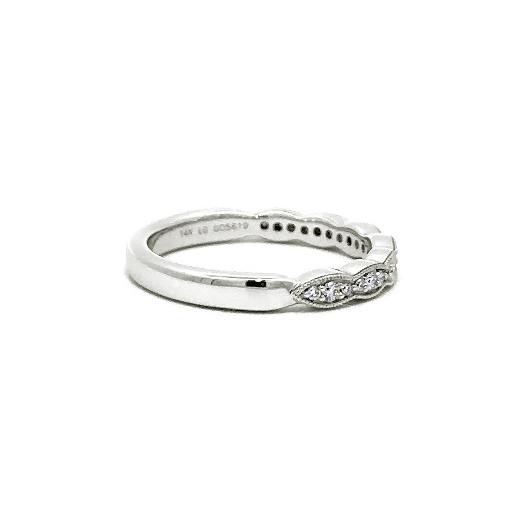 Scalloped Ring - 14k White Gold 0.17ctw #11246