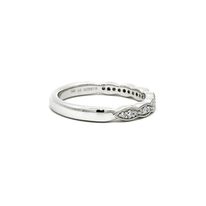Scalloped Ring - 14k White Gold 0.17ctw #11246
