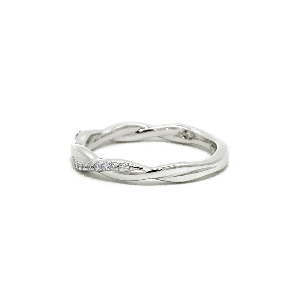 Twisted Ring - 14k White Gold 0.10ctw #11247