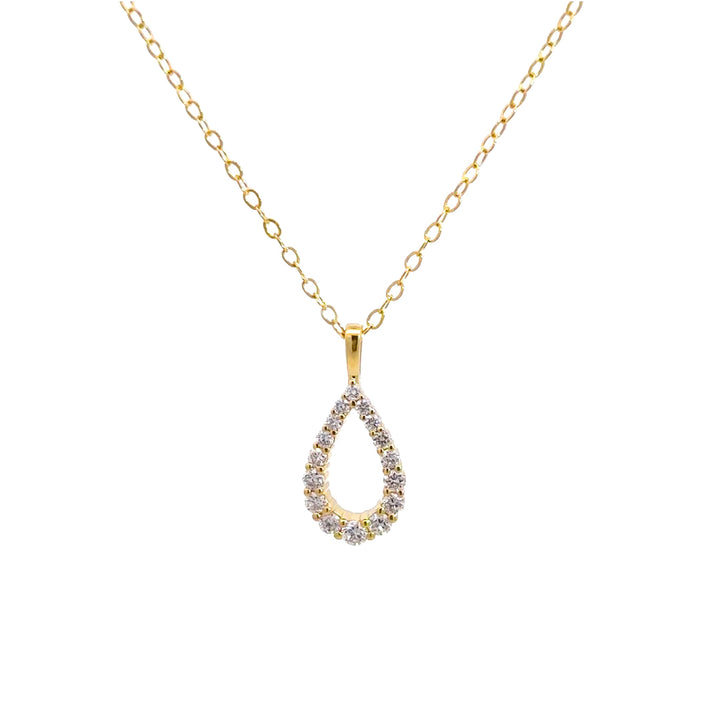 Teardrop Necklace - 14k Yellow Gold 0.33ct #11284