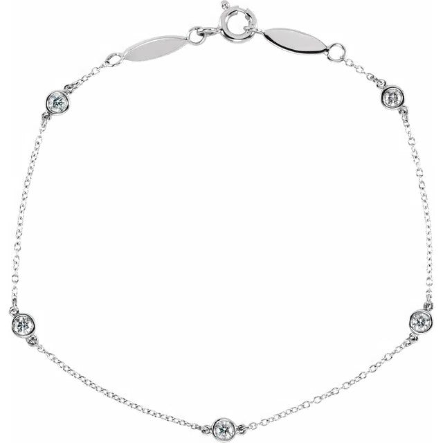 Bezel-Set Bracelet - 14k White Gold 0.33ct #11339