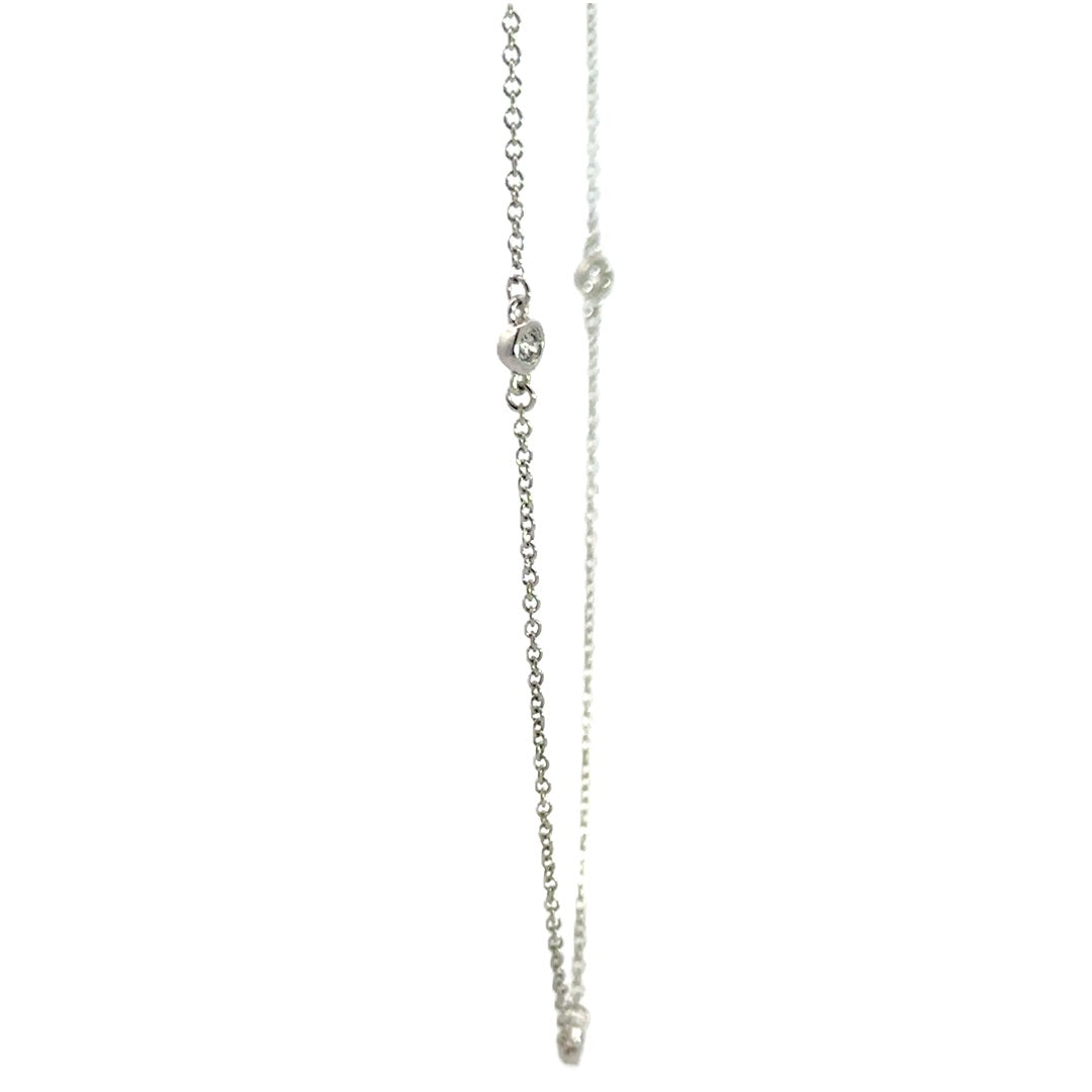 Station Necklace (Bezel-set) - 14k White Gold 0.33ctw #11340