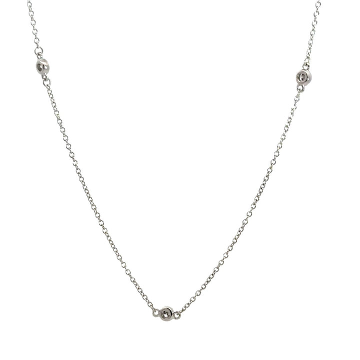 Station Necklace (Bezel-set) - 14k White Gold 0.33ctw #11340