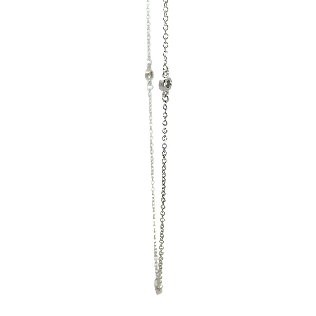 Station Necklace (Bezel-set) - 14k White Gold 0.33ctw #11340