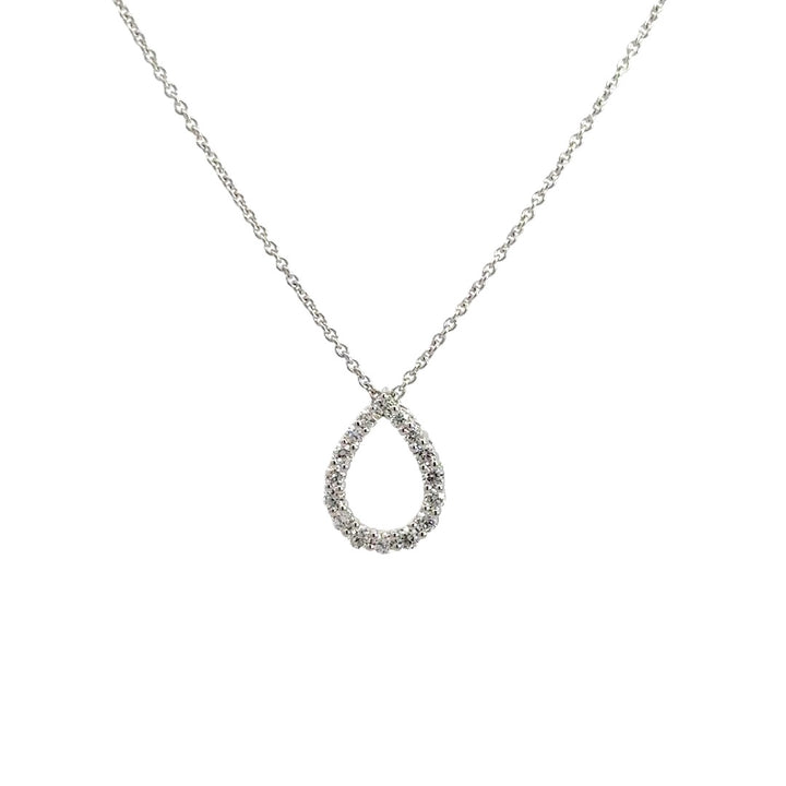 Teardrop Necklace - 14k White Gold 0.32ctw #11360