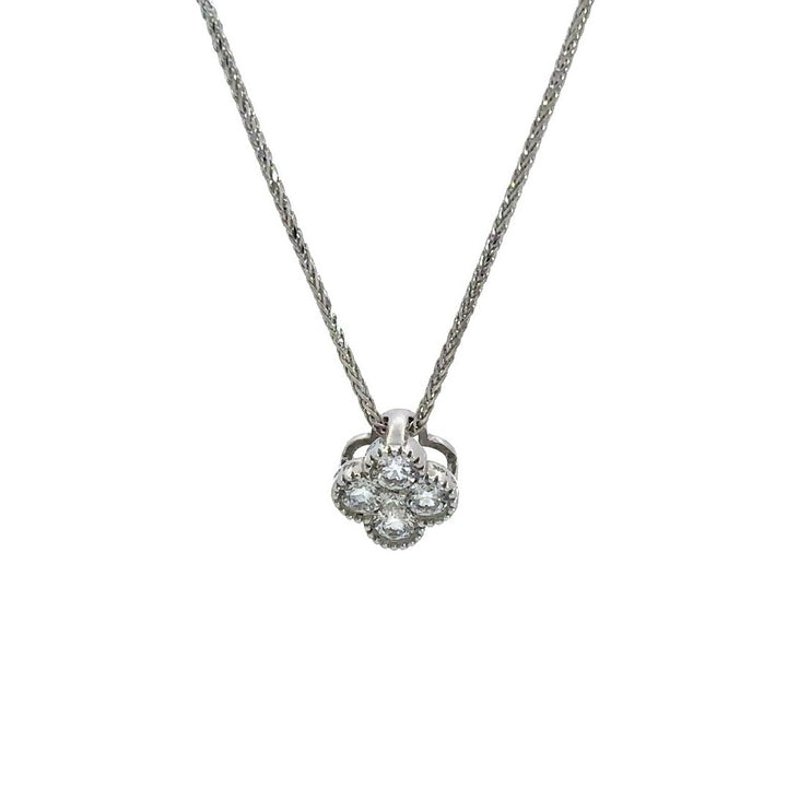 Clover Necklace - 14k White Gold 0.25ctw #11362