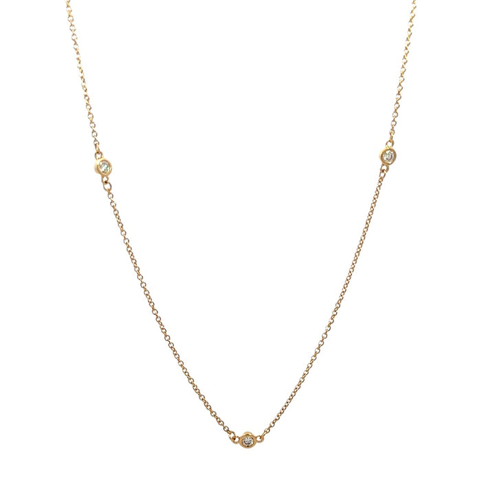 Station Necklace (Bezel-set) - 14k Yellow Gold 0.33ctw #11376