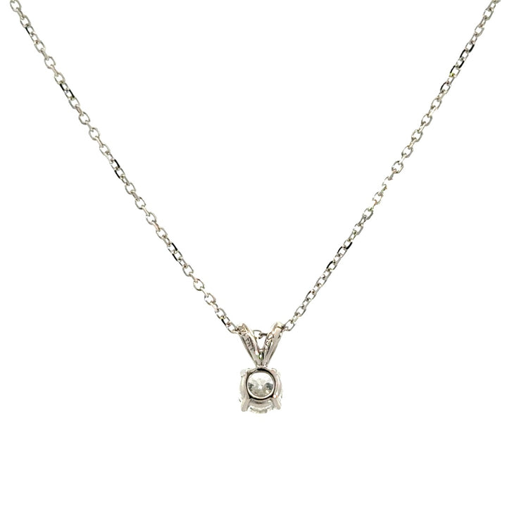 Solitaire Necklace - 14k White Gold 0.50ct #11378