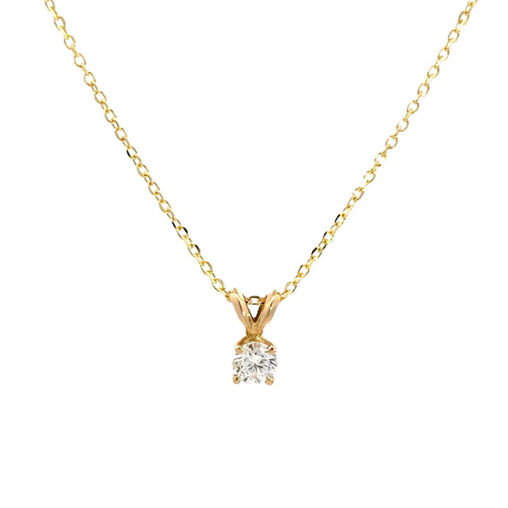 Solitaire Necklace - 14k Yellow Gold 0.33ct #11379