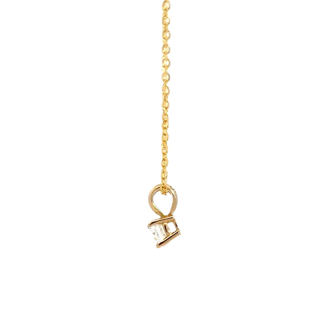 Solitaire Necklace - 14k Yellow Gold 0.33ct #11379