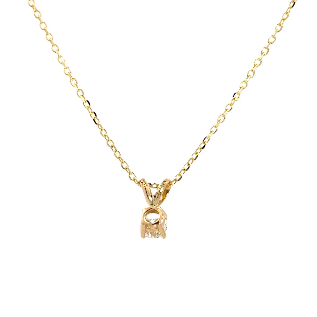 Solitaire Necklace - 14k Yellow Gold 0.33ct #11379