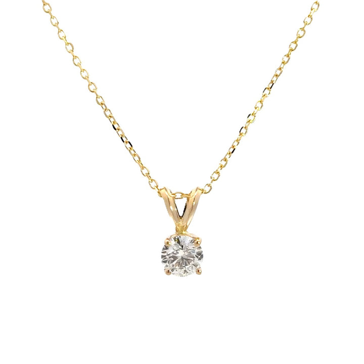 Solitaire Necklace - 14k Yellow Gold 0.75ct #11380