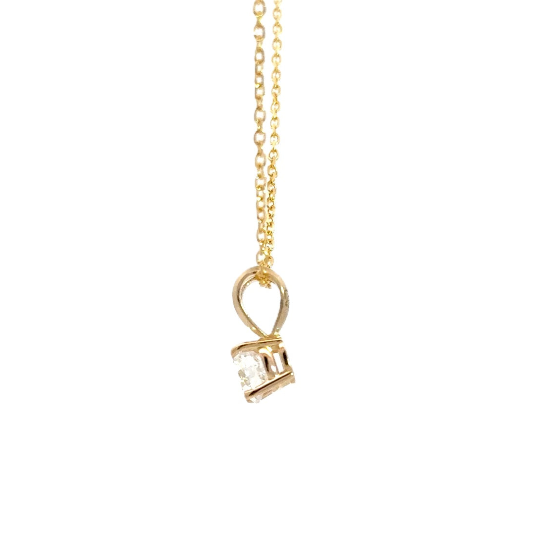 Solitaire Necklace - 14k Yellow Gold 0.75ct #11380