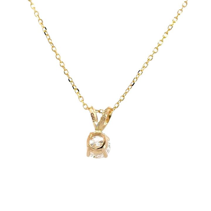 Solitaire Necklace - 14k Yellow Gold 0.75ct #11380