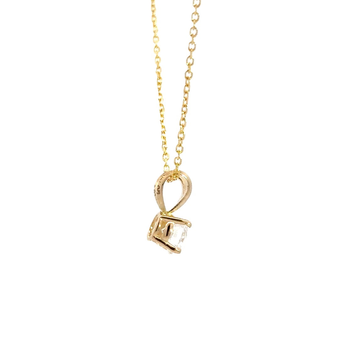 Solitaire Necklace - 14k Yellow Gold 0.75ct #11380